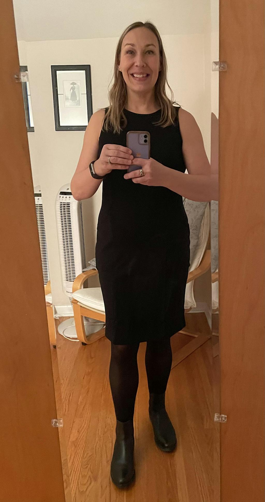 Kalle Merino Wool Ponte Tank Dress Black wool&