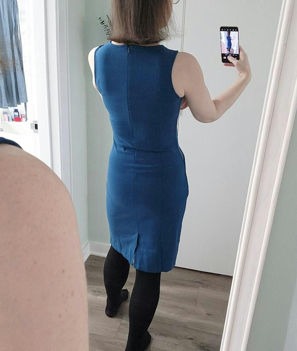 Kalle Merino Wool Ponte Tank Dress Washed Navy wool&