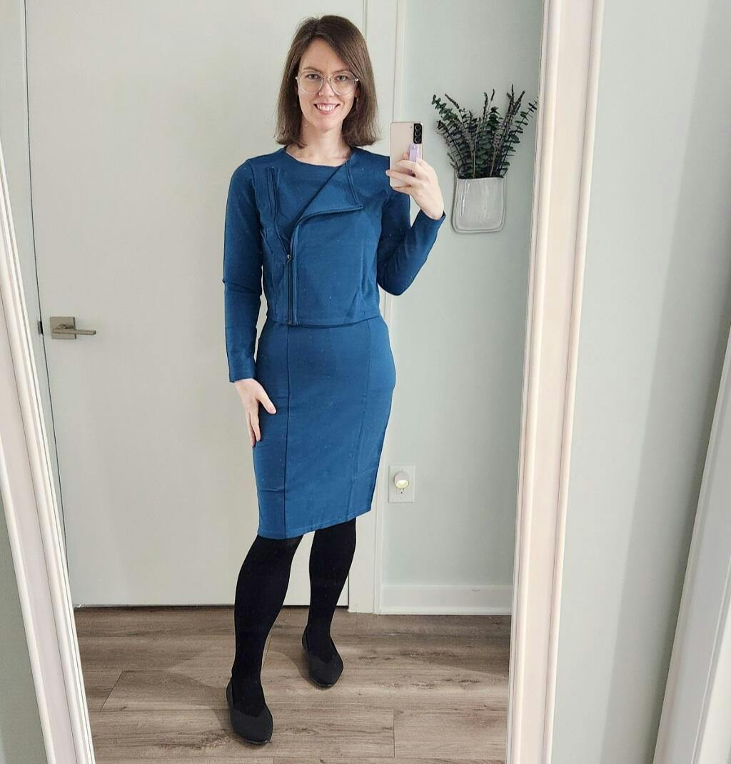 Kalle Merino Wool Ponte Tank Dress Washed Navy wool&