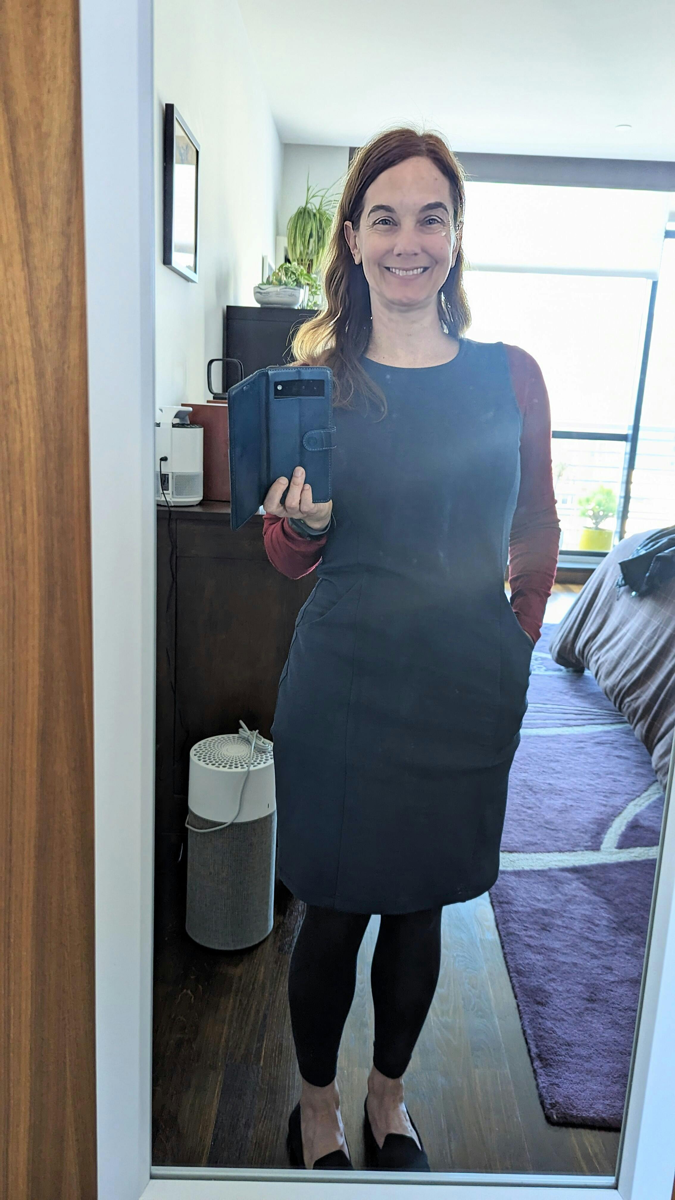 Kalle Merino Wool Ponte Tank Dress Washed Navy wool&