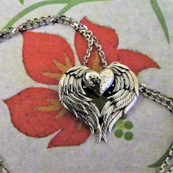 Love of Angels Heart-Shaped Wings Pendant