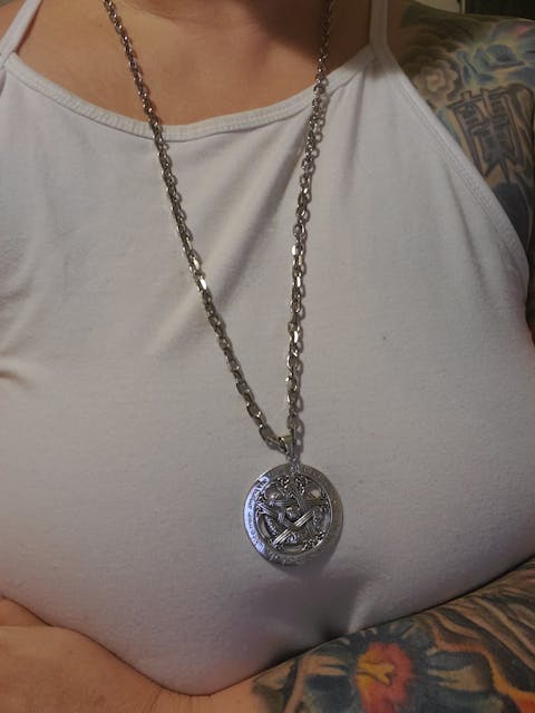 I am the Beauty of the Green Earth Moon Pentacle Pendant