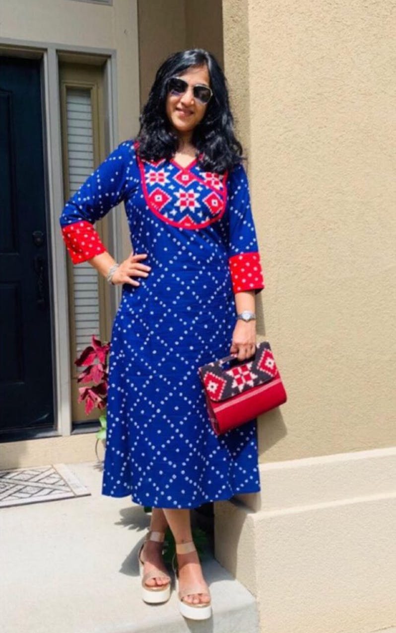 Bandhej Telia Rumal Kurta