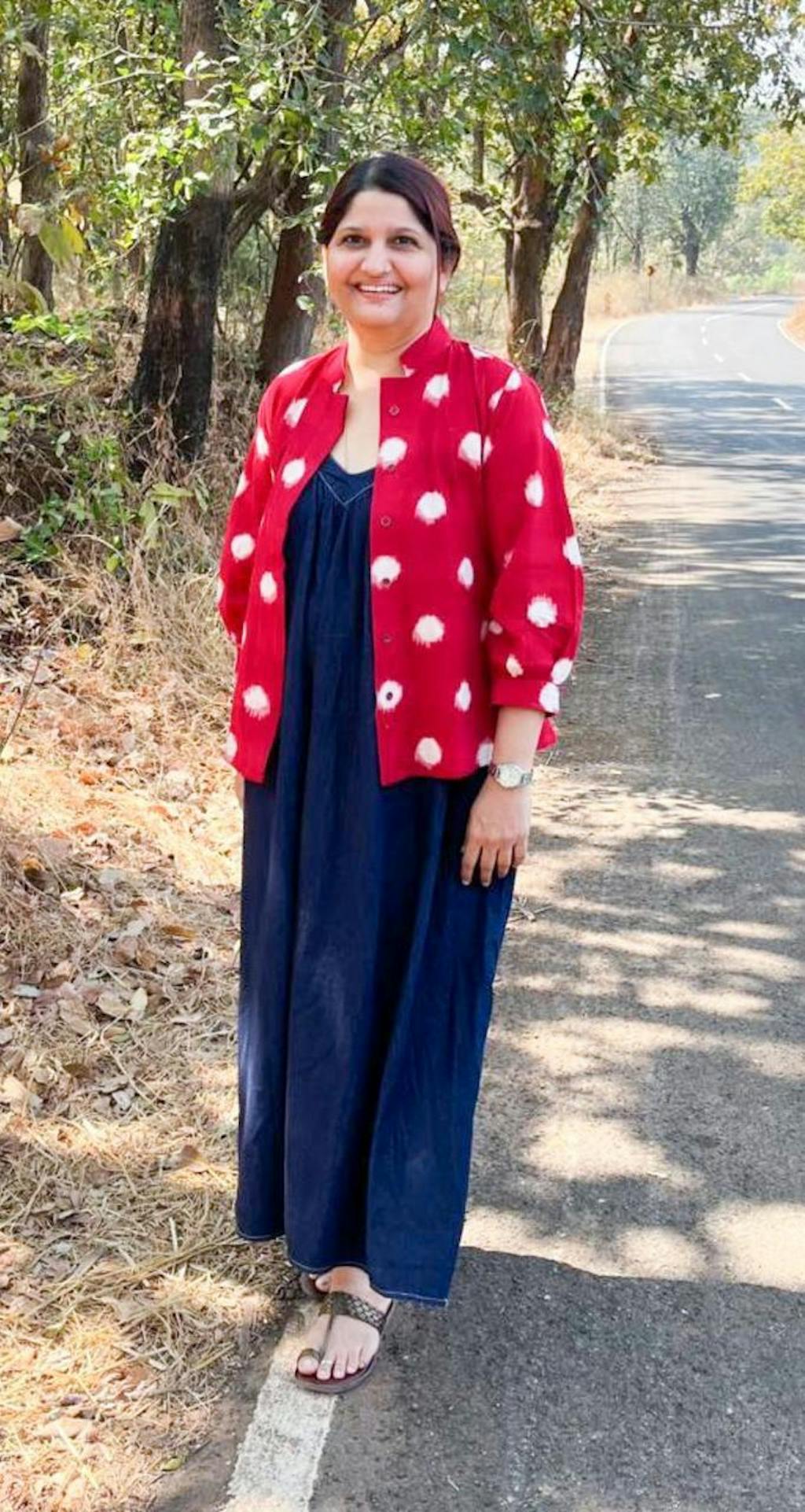 Ikat Polka Jacket Top