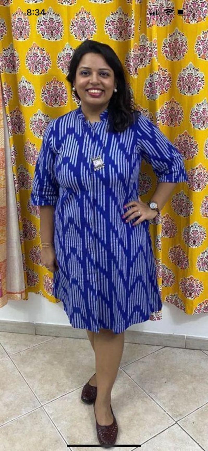 Blue Ikat Jacket Dress