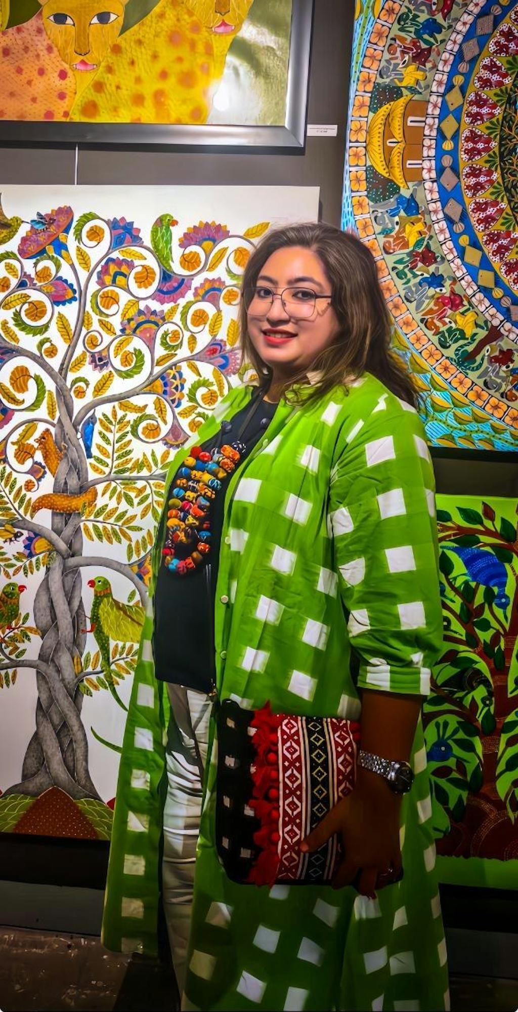 Green Ikat Jacket Dress