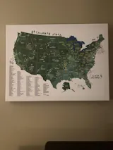 Golf Map of USA, Personalized, Push Pin Board, CANVAS, Top 200 COURSES
