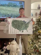 Golf Map of USA, Personalized, Push Pin Board, CANVAS, Top 200 COURSES