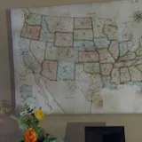 Push Pin Map of USA, Canvas Wall Art, Rustic Explorer