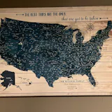 Push Pin Map of USA, Canvas Wall Art, Rustic Explorer