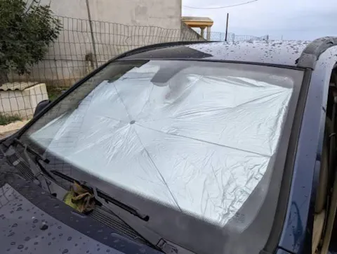 SombraDrive™ – Parasol Plegable para Coche tipo Paraguas
