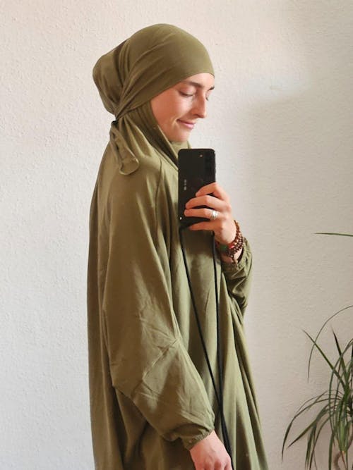 Prayer dress / Jilbab made from organic cotton (Black)
