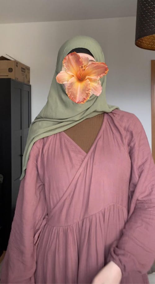 Mini Khimar Sandy aus Viskose und Leinen (Forest Green)