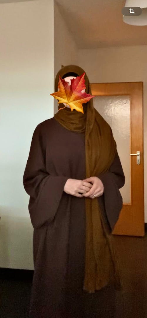 Warme Abaya "Laila" aus Bio-Baumwolle (Mousse au Chocolat)