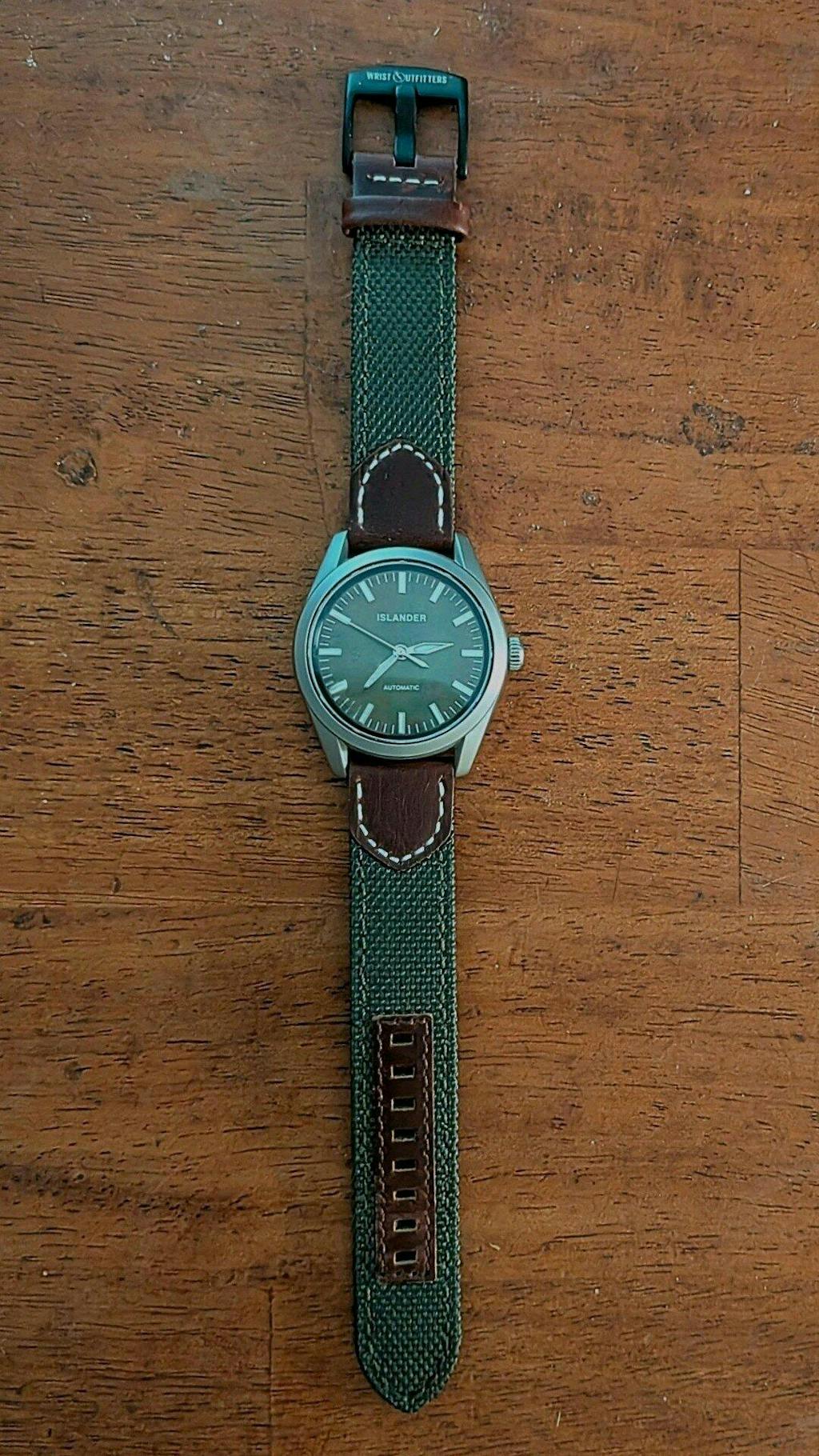 Hunter™ Sailcloth and Calfskin Leather Watch Band