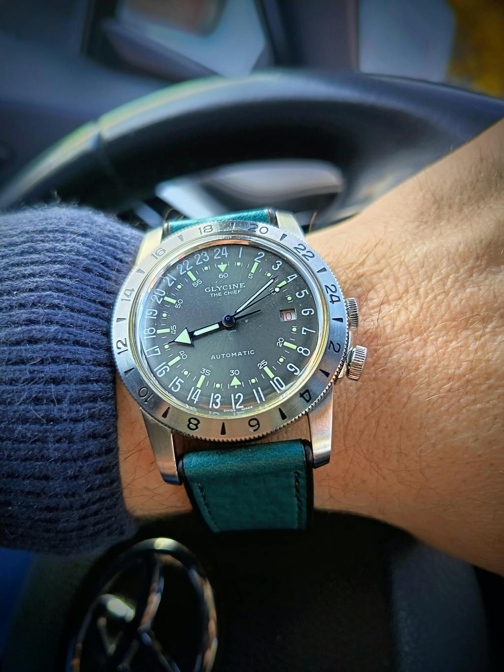 Shoreline™ Calf Leather & Rubber Watch Band