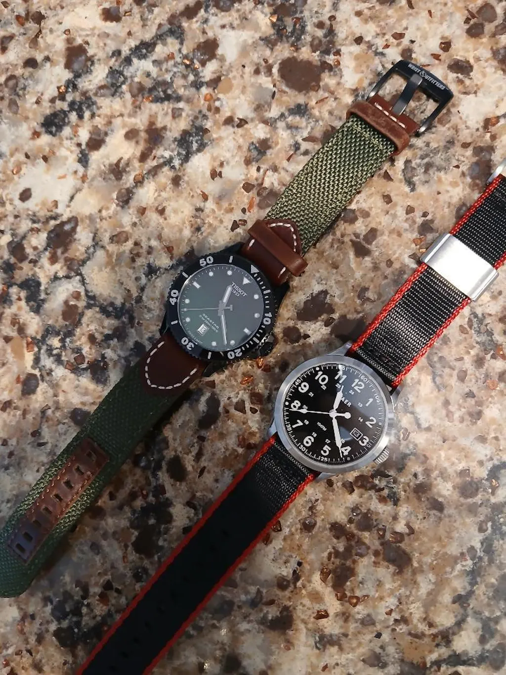 Hunter™ Sailcloth & Calfskin Leather Watch Band