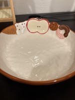 Hand-Painted Apple Embossed Ceramic Plate | 9-Inch
