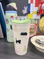 Black Cat Ceramic Cup with Lid & Straw – 520ML