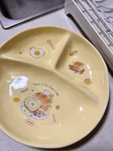 Bread & Bagel Bunny Ceramic Divided Plate, 9.2-Inch
