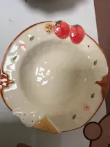 Hand-Painted Strawberry Embossed Ceramic Plate | 9.5-Inch