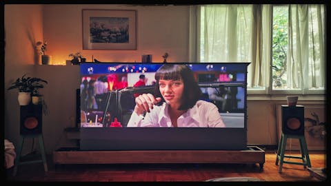 WUPRO CINEMA-LEVEL Smart Enhanced Gain Motorized Tension Floor Rising Screen For Long Throw projector