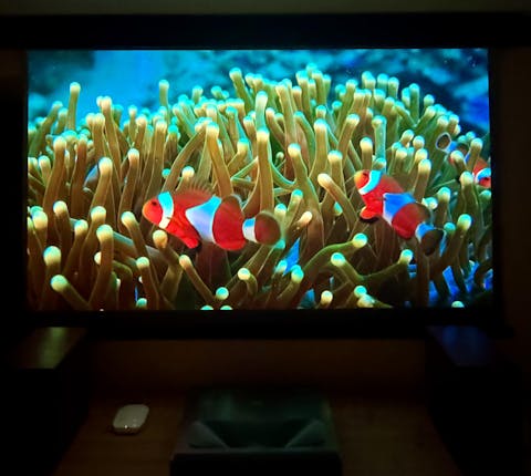 72-120"WUPRO Cinema FlowArc Luxury CBSP Smart ALR CLR Motorized Drop Down Projector Screen For UST Projector