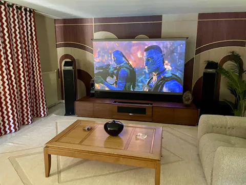 WUPROBUY Bundle UST Projector&Screen& Phantom5 Walnut solid wood Smart Laser TV Cabinet