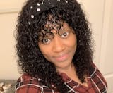 Papayahair Headband Wigs with Bangs Bob Curly Human Hair Wig for Black Girls