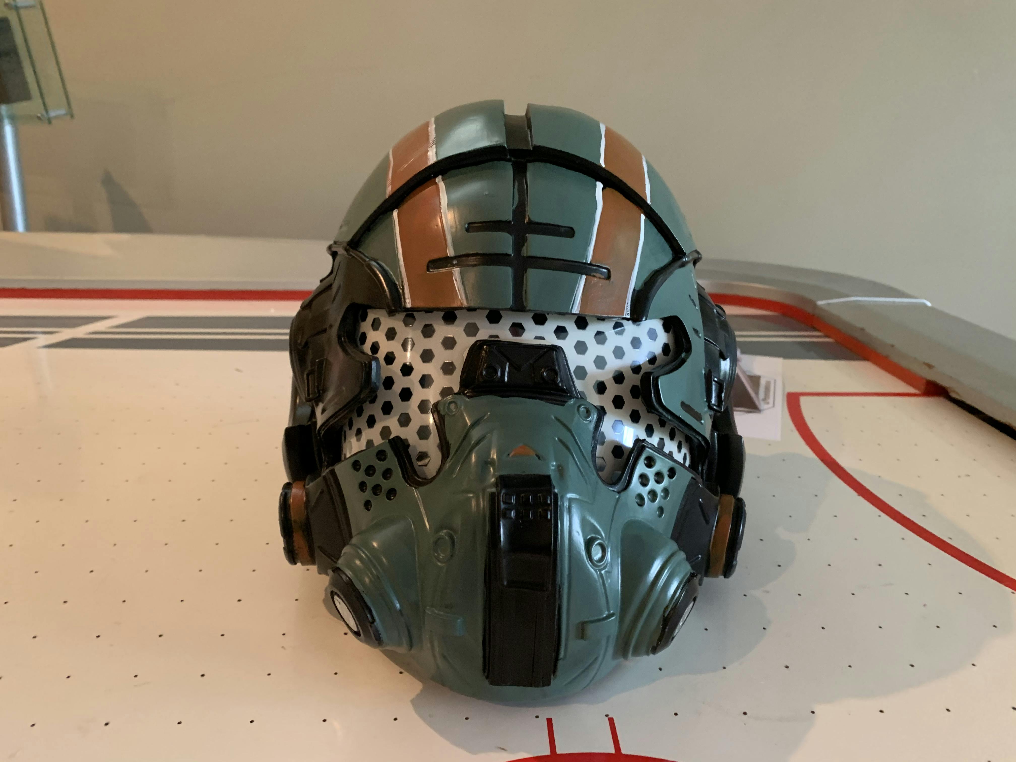 Xcoser Titanfall 2 Jack Cooper Helmet Green Resin Glow Eyes Mask For ...