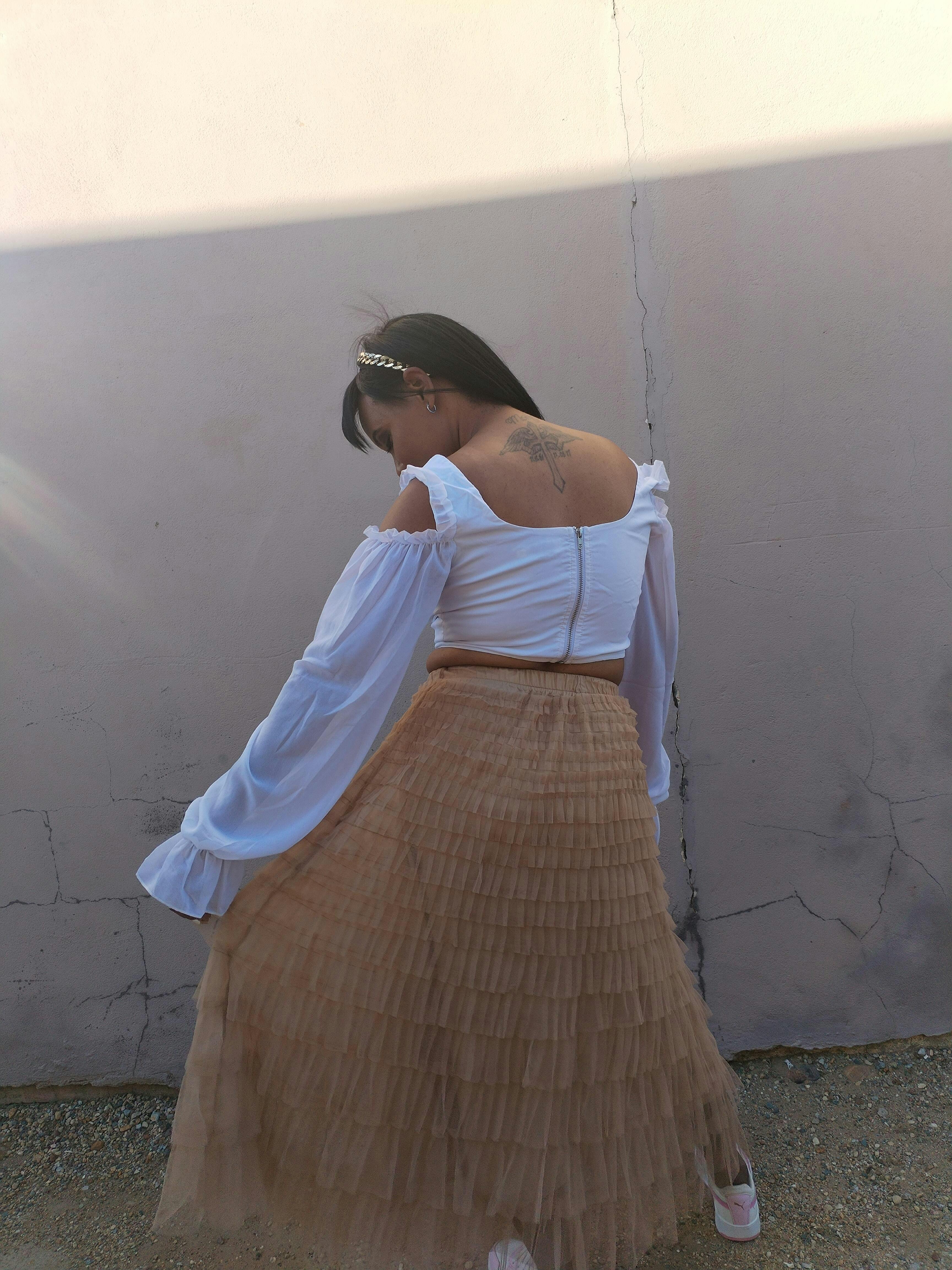 Mesh Lantern Long Sleeve Corset Top - XD21