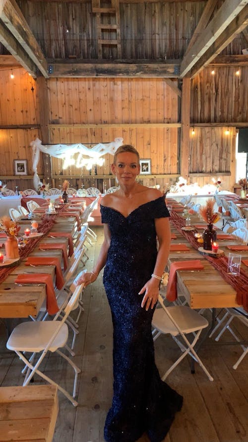 "Jill" Off The Shoulder Long Lace Dress