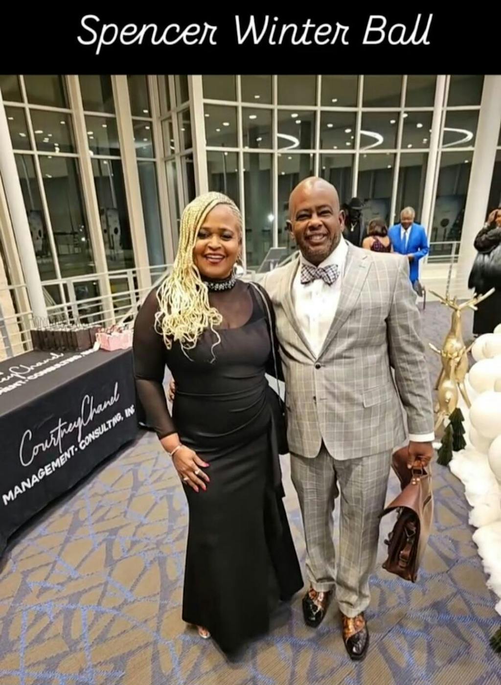 "Maxina" Techno Scuba Embellished Mock Neck and Mesh Long Sleeves Floor Length Dress