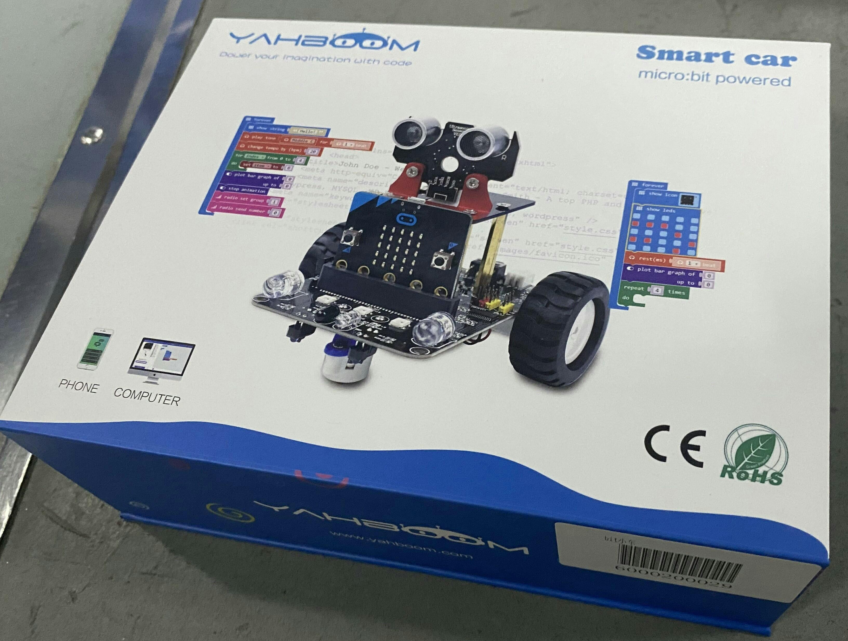 Microbit Car Kit Support MakeCode Programming APP IR Control | Yahboom