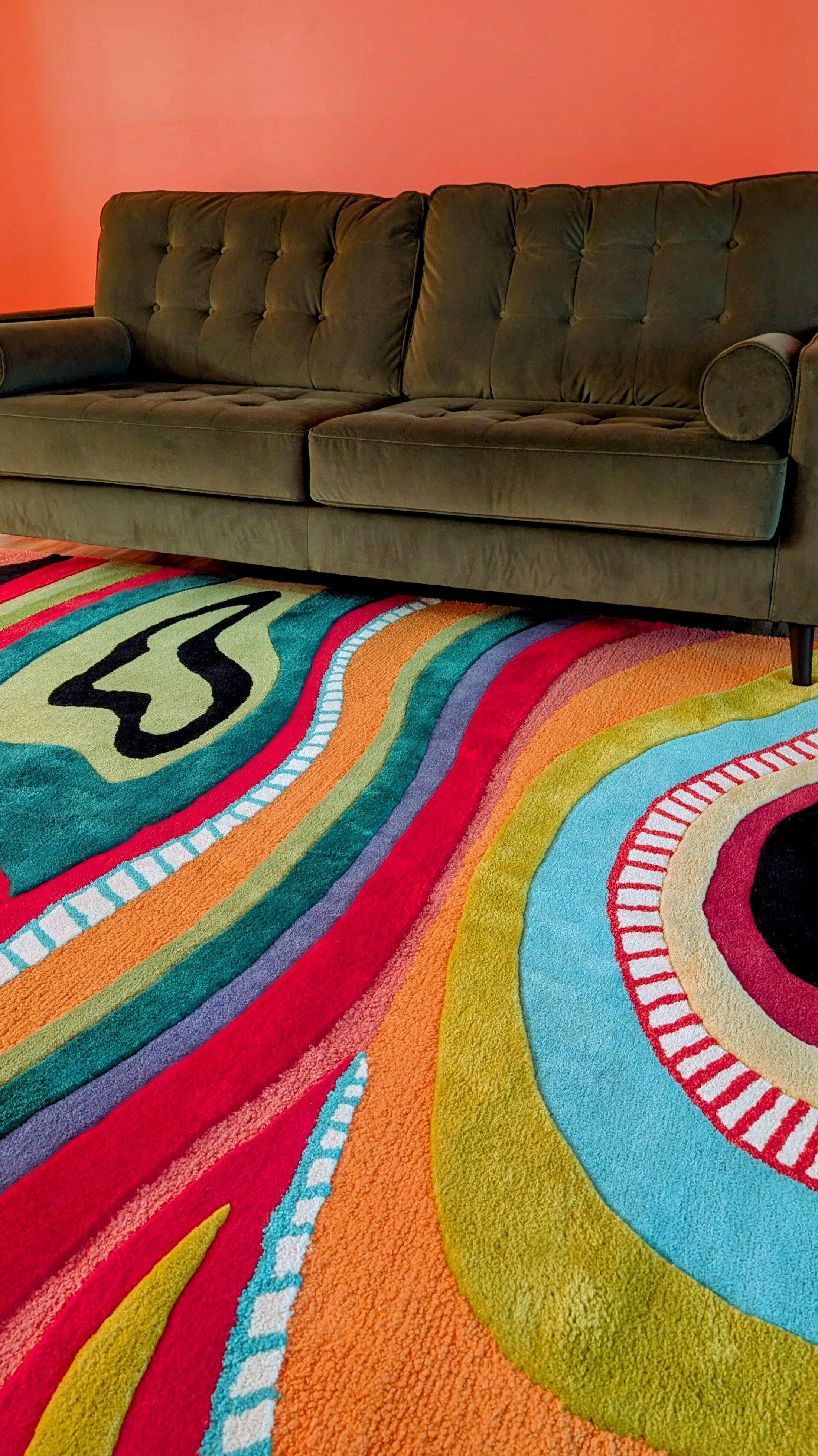Echo Organic Wool Handmade Colorful Tufted Abstract Rug