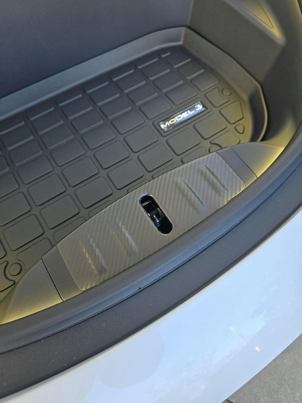 Carbon Fiber Frunk Hood Lock Cover For Tesla Model 3