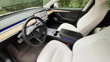 HEYCE Set Coprisedili Per Tesla Model 3 E Model Y, 4 Pezzi, Tessuto Traspirante Antiscivolo