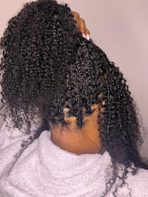 Kinky Curly Bulk Human Hair for Braiding Natural Black BU11