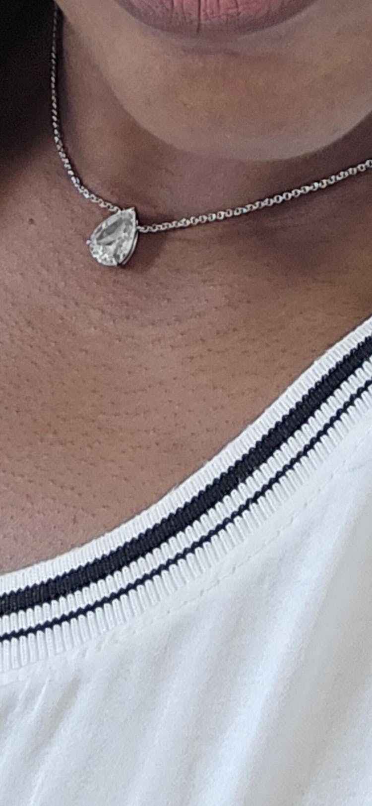 Newbie's Gift Lab Created Gemstones White Pear-cut Necklace
