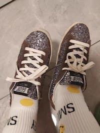 2pair 100%  cotton woven shoelace sneakers