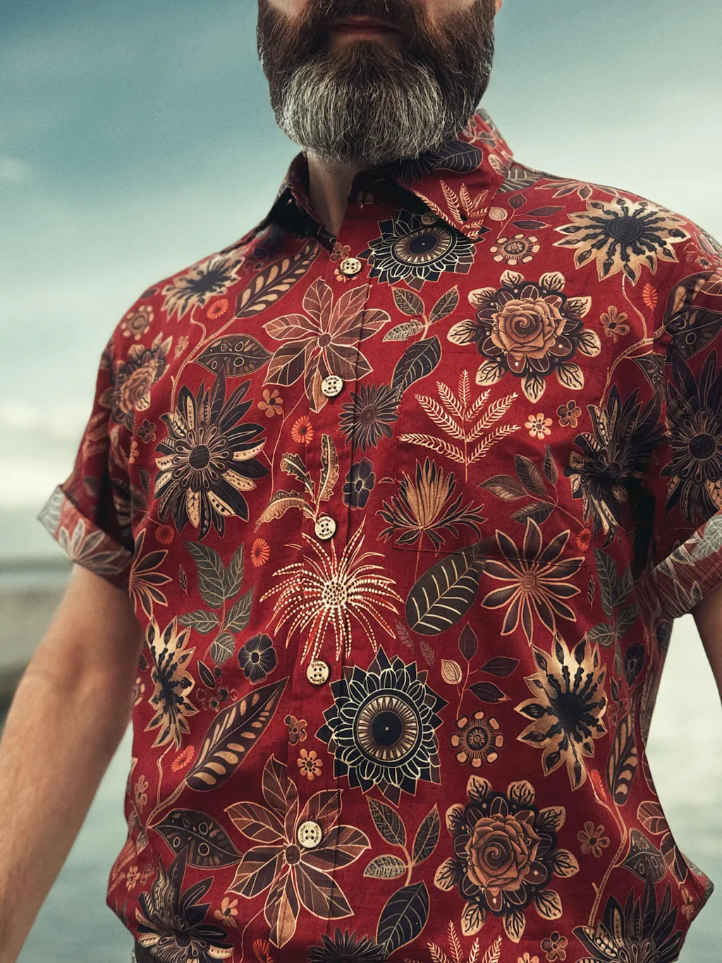 Black Palm Tree Hawaiian Print Men's Joggers