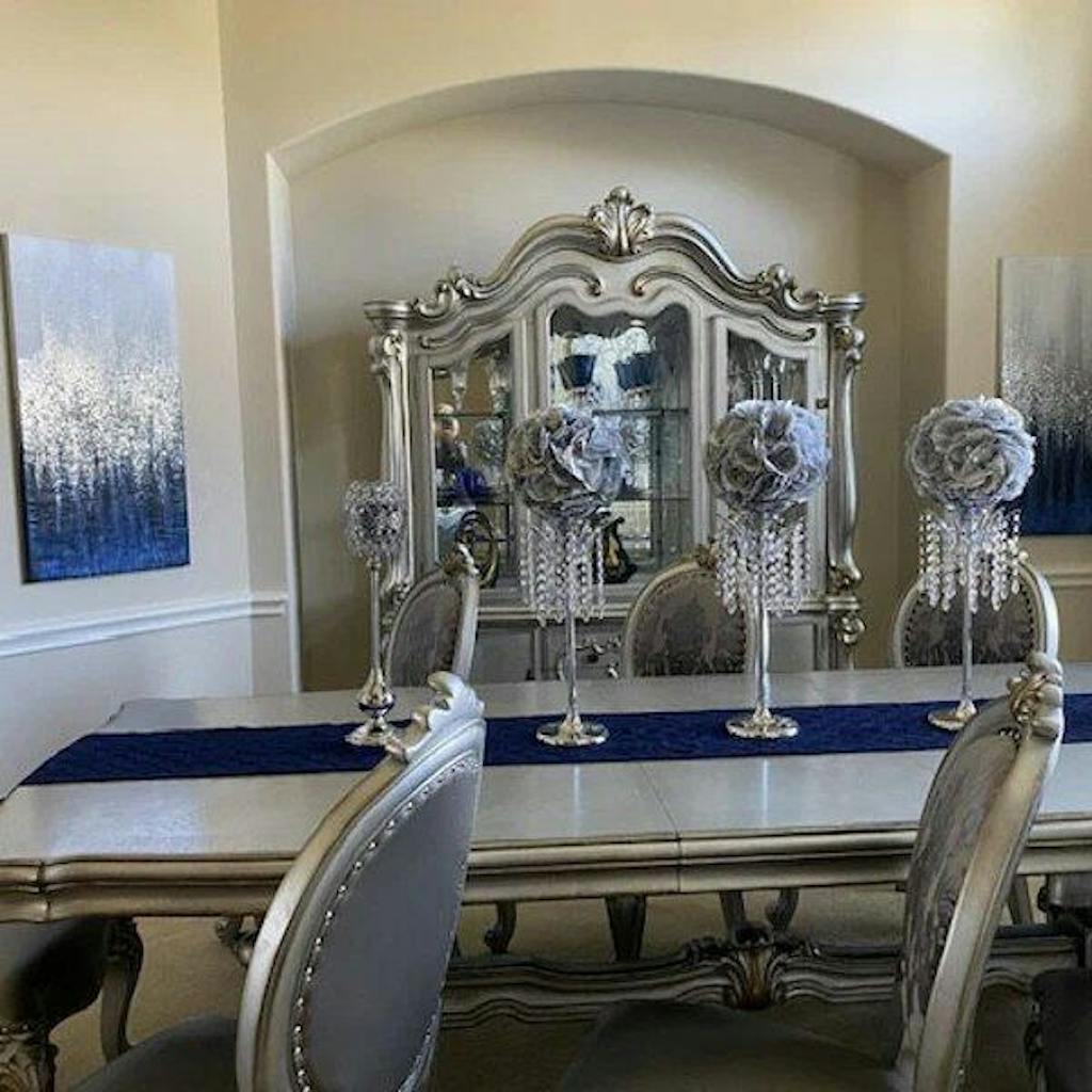 Set of 2 Crushed Glass Art #YMA0302