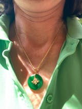 Mystic Bloom - Kette mit Jade-Scheibe