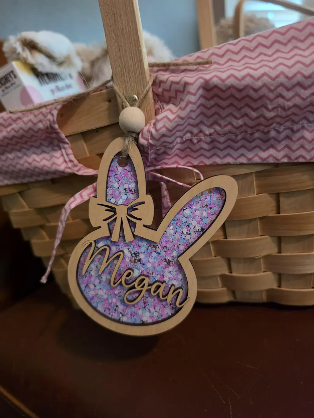 Personalized Easter Basket Tag - Handcrafted Bunny Design for Kids' Baskets, Unique Holiday Gift & Keepsake