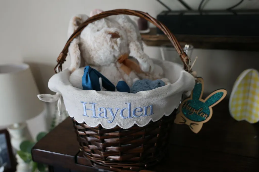 Personalized Easter Basket Tag - Handcrafted Bunny Design for Kids' Baskets, Unique Holiday Gift & Keepsake