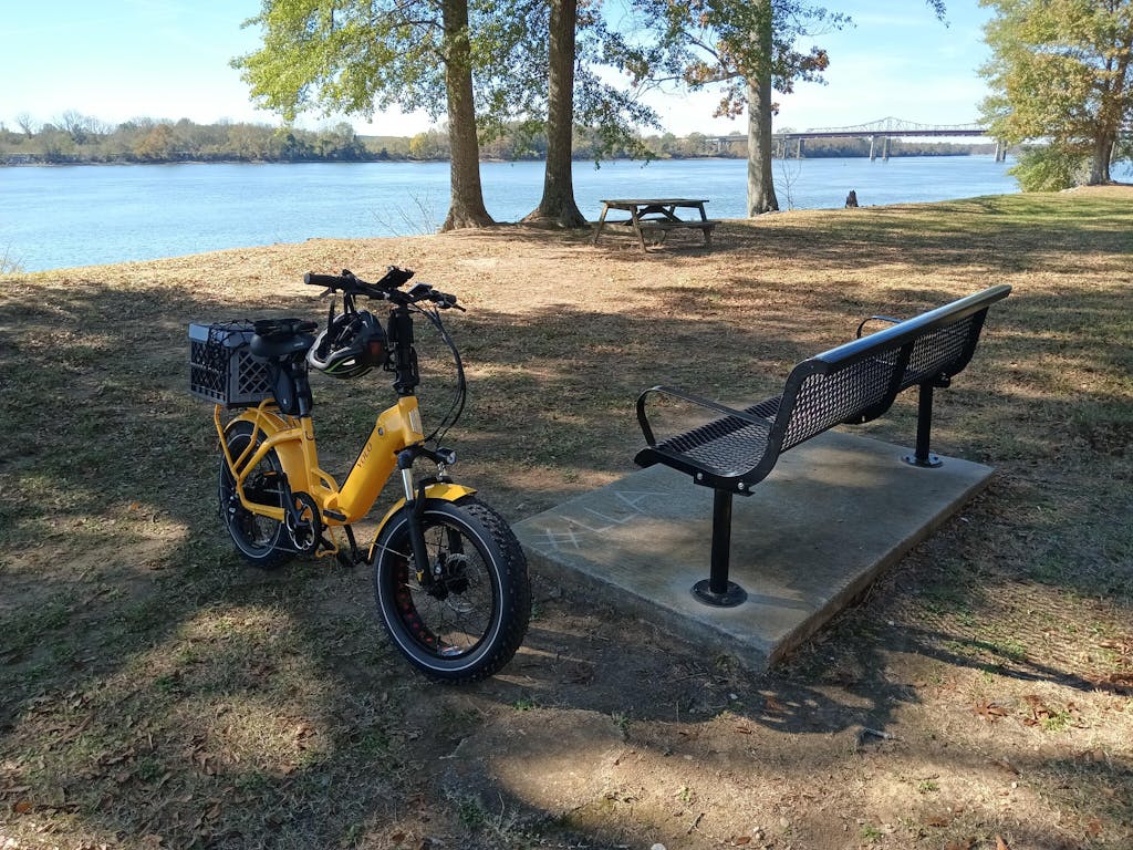 YOLO Bandit Folding Fat Tire Electric Bike Yellow YOLO Board
