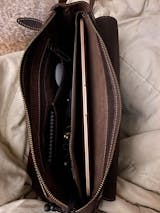 Yukon Bags Monolith Crazy Horse Leather Eyeglass Case, Pecan