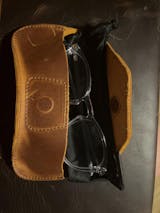 Yukon Bags Monolith Crazy Horse Leather Eyeglass Case, Pecan