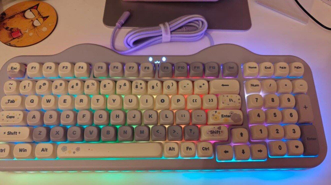 YUNZII C98 Cake Meow Wireless Mechanical Keyboard (sku: c98-beige