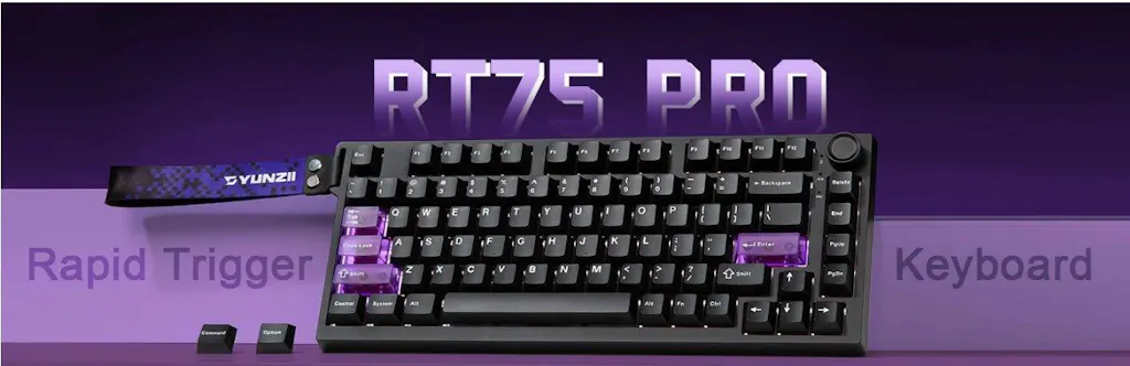 YUNZII RT75 PRO Dual-8K Rapid Trigger Wireless Gaming Magnetic Keyboard